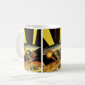 Sciencefiction uit het verleden, buitenaardse weze koffiemok (Voorkant links)