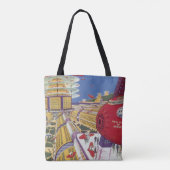 Sciencefiction uit het verleden, futuristisch New  Tote Bag (Achterkant)