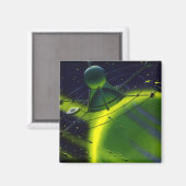 Sciencefiction uit het verleden Groene planeet met Magneet (Voorkant / Achterkant)