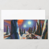 Sciencefiction uit het verleden met buitenaardse w (Voorkant / Achterkant)