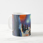 Sciencefiction uit het verleden met buitenaardse w koffiemok (Voorkant links)