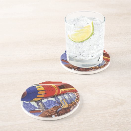 Sciencefiction uit het verleden, Noachs Ark Wilde  Zandsteen Onderzetter (Zijkant)