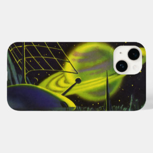 Sciencefiction uit vroeger dagen Neon groene plane Case-Mate iPhone 14 Hoesje