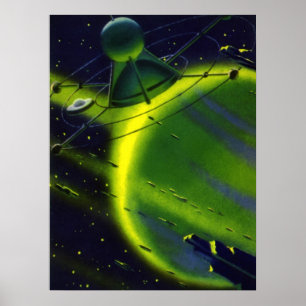 Sciencefiction uit vroeger tijden Groene planeet m Poster