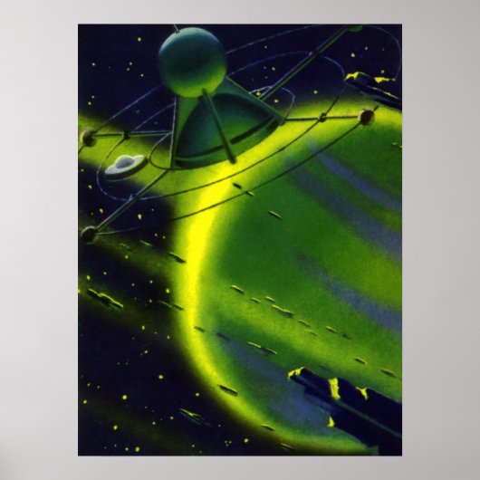 Sciencefiction uit vroeger tijden Groene planeet m Poster (Voorkant)