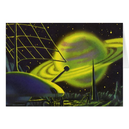 Sciencefiction uit vroeger tijden Neon groene plan (Voorkant Horizontaal)