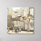 Sciencefiction uit vroeger tijden, Stedelijk Paris Canvas Afdruk (Voorkant)