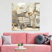 Sciencefiction uit vroeger tijden, Stedelijk Paris Canvas Afdruk (Insitu (Woonkamer))