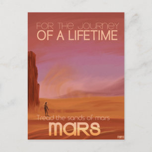 Sciencefiction Vintage Mars Vakantie Illustratie Briefkaart