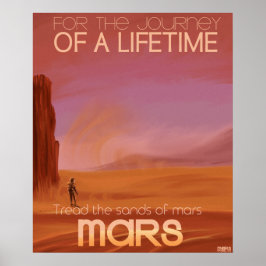 Sciencefiction Vintage Mars Vakantie Illustratie Poster