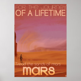 Sciencefiction vintage Mars vakantie illustratie Poster