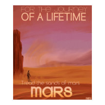 Sciencefiction vintage Mars vakantie illustratie