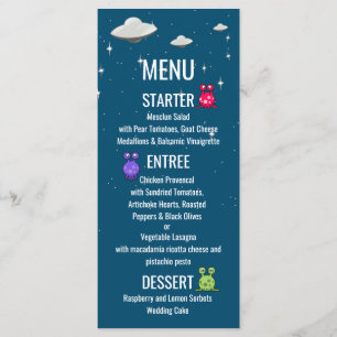 Sciencefiction Vliegende Schotel Menu