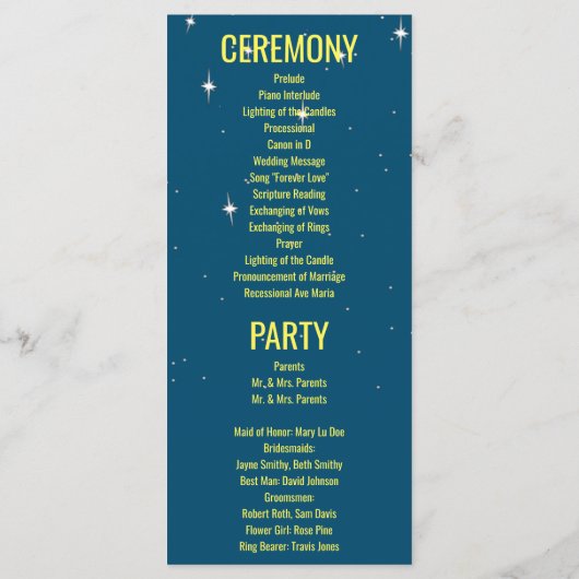 Sciencefiction Vliegende Schotels Huwelijksprogram Programmakaart (Achterkant)