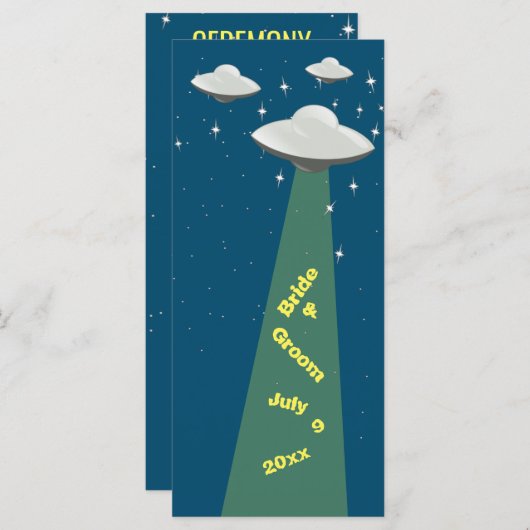 Sciencefiction Vliegende Schotels Huwelijksprogram Programmakaart (Voorkant / Achterkant)