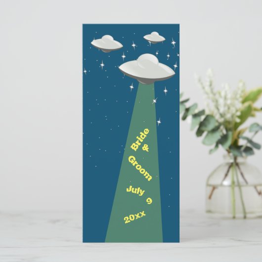 Sciencefiction Vliegende Schotels Huwelijksprogram Programmakaart (Staand voorkant)