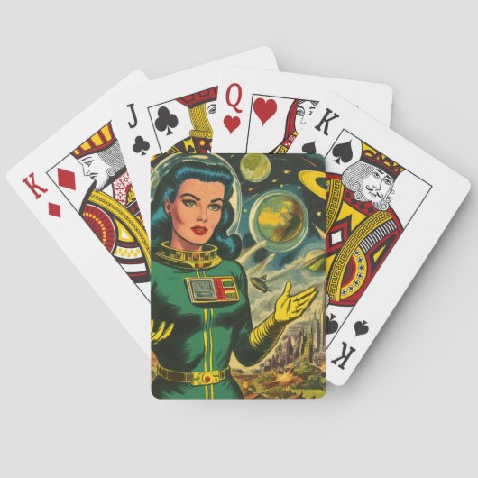  sciencefiction vrouw stripverhalen pokerkaarten (Achterkant)