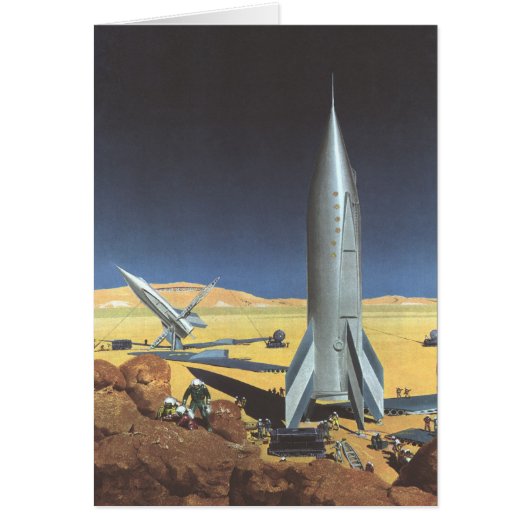 Sciencefiction-woestijnplaneet met raketten uit he (Voorkant)