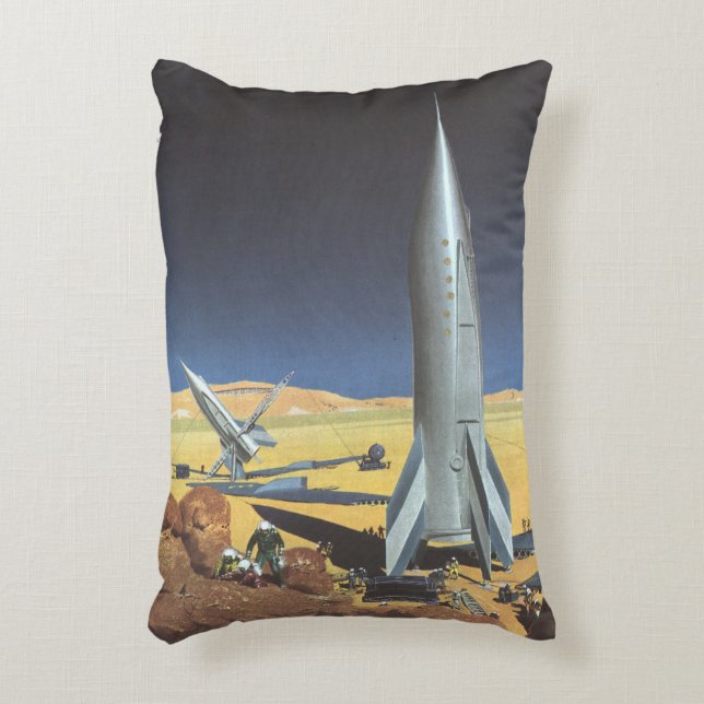 Sciencefiction-woestijnplaneet met raketten uit he accent kussen (Voorkant(Verticaal))