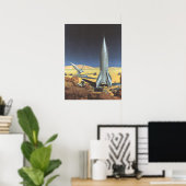 Sciencefiction-woestijnplaneet met raketten uit he poster (Thuiskantoor)