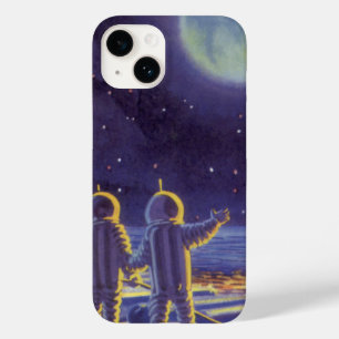Sciencefictionaliens uit vroeger tijden op de blau Case-Mate iPhone case