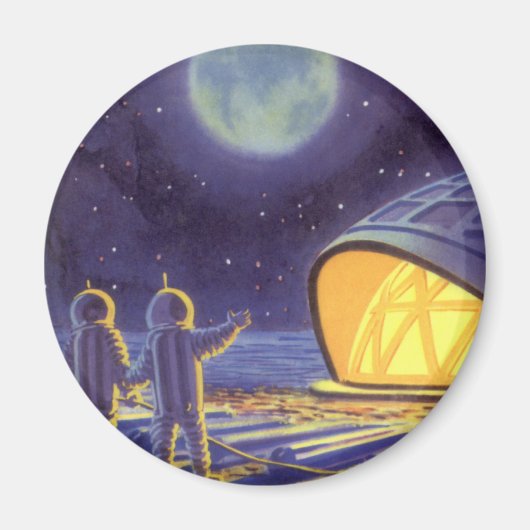 Sciencefictionaliens uit vroeger tijden op de blau magneet (Voorkant)