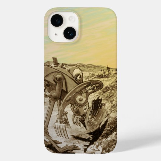 Sciencefictionaliens van vroeger bouwen op een pla Case-Mate iPhone case (Achterkant)