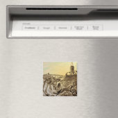 Sciencefictionaliens van vroeger bouwen op een pla magneet (Insitu (Vaatwasser))