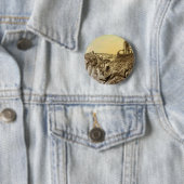 Sciencefictionaliens van vroeger bouwen op een pla ronde button 5,7 cm (In situ)