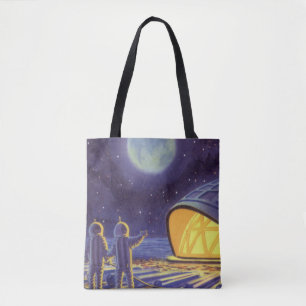 Sciencefictionbuitenaardse wezens uit vroeger tijd tote bag