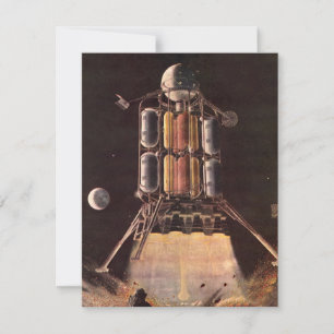 Sciencefictionraket uit het verleden die van een p