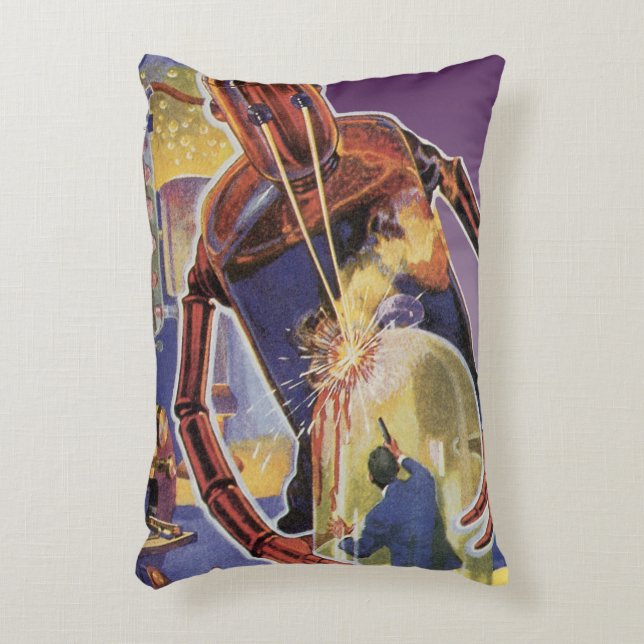  sciencefictionrobot met laserstraal accent kussen (Voorkant(Verticaal))