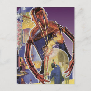 sciencefictionrobot met laserstraal briefkaart