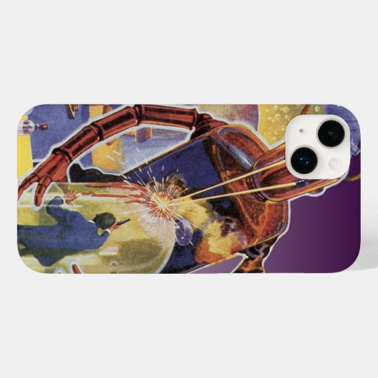 sciencefictionrobot met laserstraal Case-Mate iPhone case (Achterkant (horizontaal))