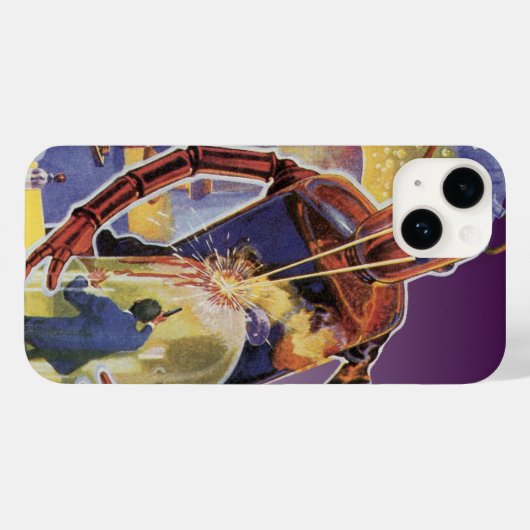 sciencefictionrobot met laserstraal Case-Mate iPhone case (Achterkant (horizontaal))