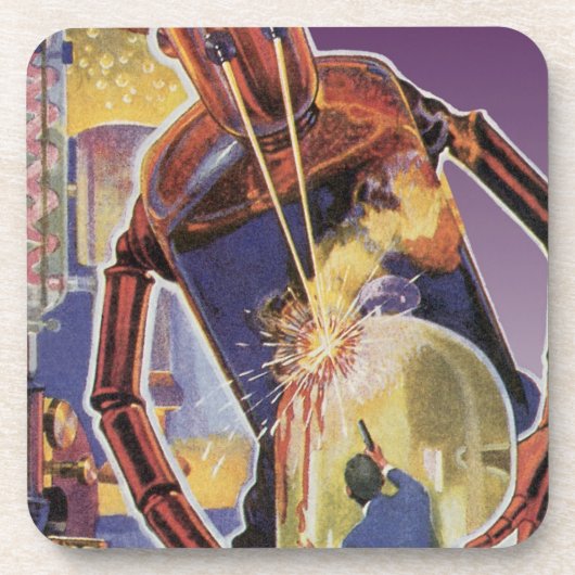  sciencefictionrobot met laserstraal drankjes onderzetter (Voorkant)