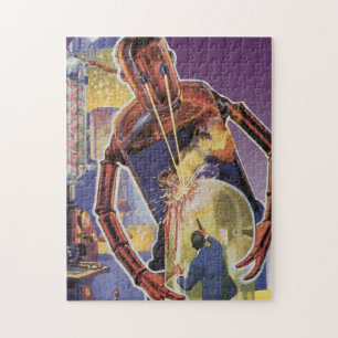 sciencefictionrobot met laserstraal legpuzzel