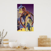 sciencefictionrobot met laserstraal poster (Keuken)