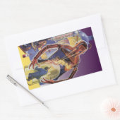 sciencefictionrobot met laserstraal rechthoekige sticker (Envelop)