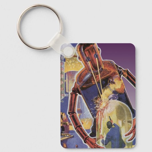  sciencefictionrobot met laserstraal sleutelhanger (Voorkant)