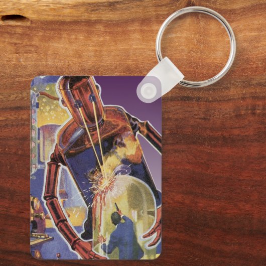  sciencefictionrobot met laserstraal sleutelhanger (Achterkant)