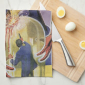 sciencefictionrobot met laserstraal theedoek (Quarter Fold)