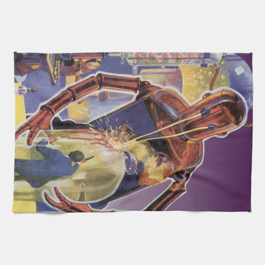  sciencefictionrobot met laserstraal theedoek (Horizontaal)