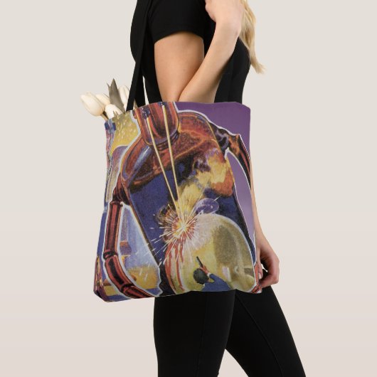  sciencefictionrobot met laserstraal tote bag (Dichtbij)