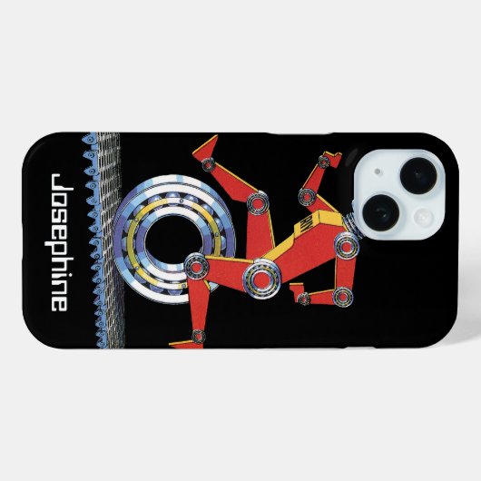  sciencefictionrobot met wielrennen Case-Mate iPhone case (Achterkant (horizontaal))