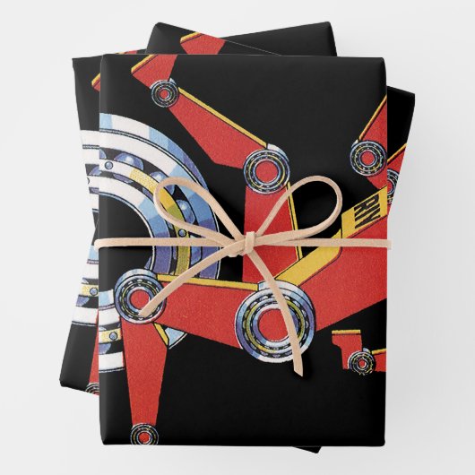  sciencefictionrobot met wielrennen inpakpapier vel (In situ)