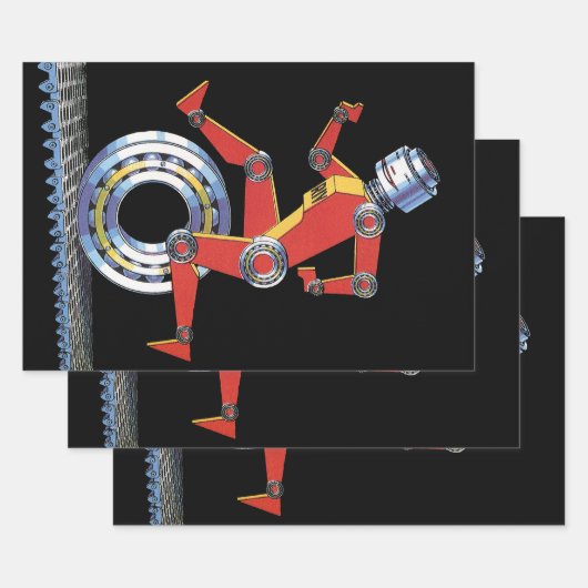 sciencefictionrobot met wielrennen inpakpapier vel (Set)