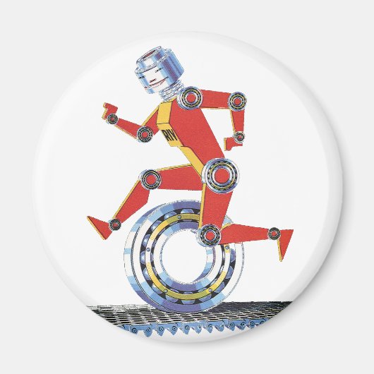  sciencefictionrobot met wielrennen magneet (Voorkant)