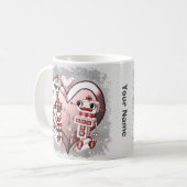 Sciencefictionrobots verliefd koffiemok (Voorkant links)