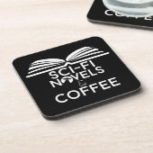 Sciencefictionromans en koffie bier onderzetter (Linkerzijde)